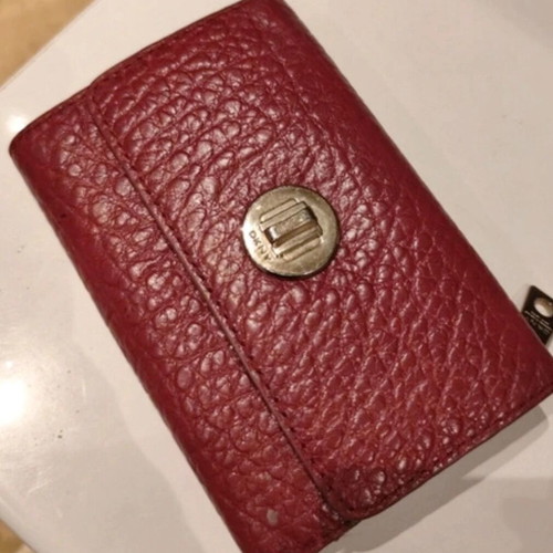 Donna Karan DKNY wallet used, gold red Bordeaux