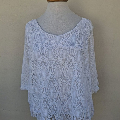 Sheer white blouse size L like new