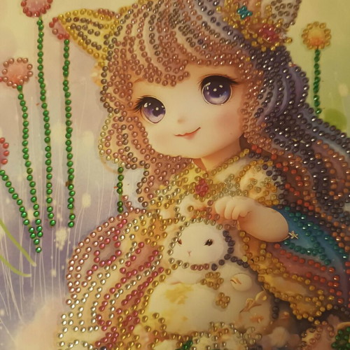Children's painting with rhinestones new, 25x25 cm
