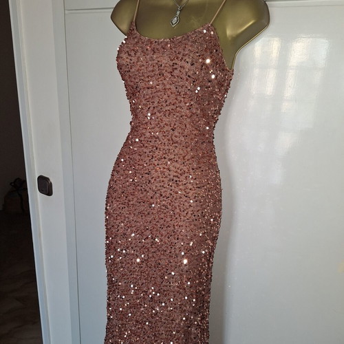 Rose gold sequin dress size medium new