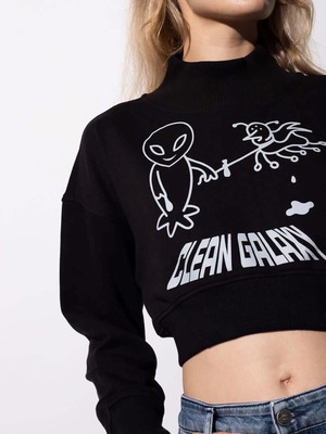 Diesel crop sweatshirt new, size S, black