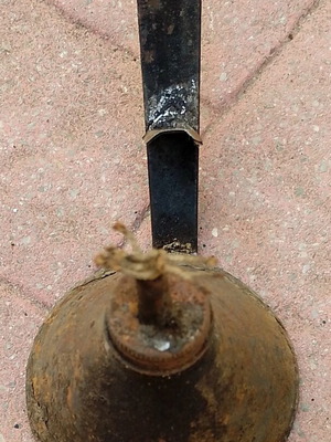 Vintage wall-hanging oil lamp used, rustic decoration