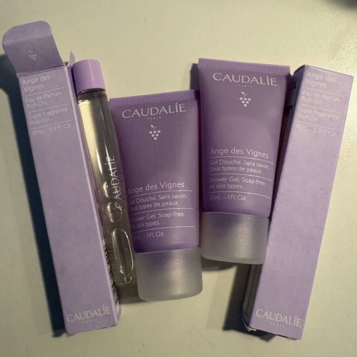 Caudalie Ange De Vignes set new with shower gel and roll on perfume