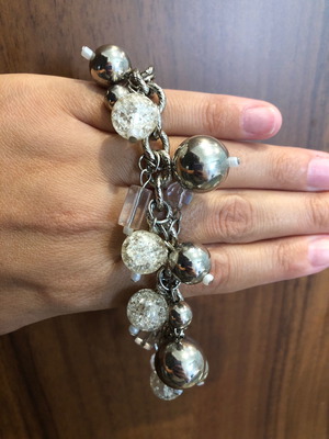 Bracelet new with silver and crystal-like stone details