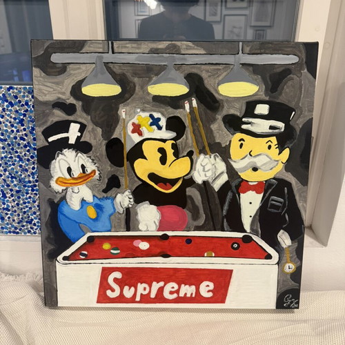 Supreme × Bape × Chrome Hearts Pool Night artwork