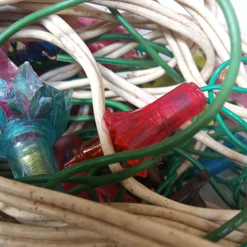 Christmas lights used, vintage 1960s decoration set needing repair