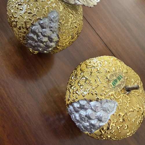 Golden pomegranates decorative home ornaments like new, good luck charm
