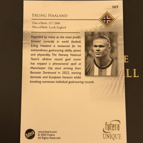 Futera 2025 Erling Haaland card like new