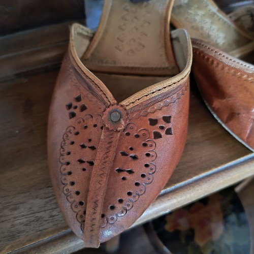 Ethnik leather mules used, size 38, brown