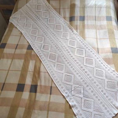 Handmade knitted bridal blankets used, set of 2 with free pillow cover