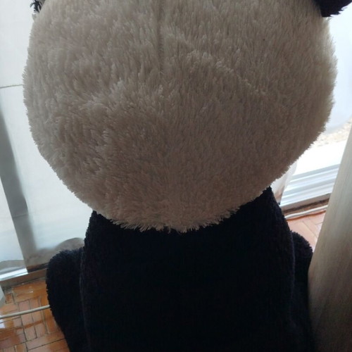 Large plush panda like new with green eyes 100cm