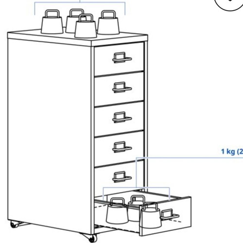Helmer drawer unit with wheels, like new, 28x69 cm