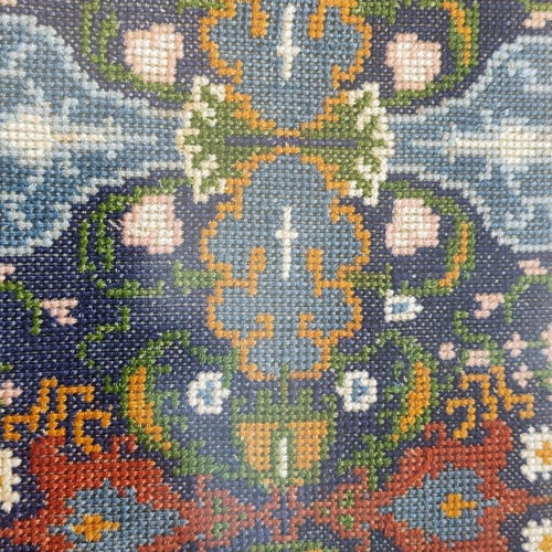 Handmade framed embroidery 43x87 cm used