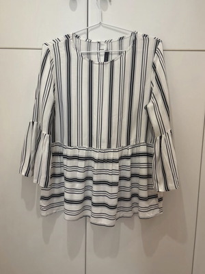 Anel striped blouse new, bell sleeves, size M