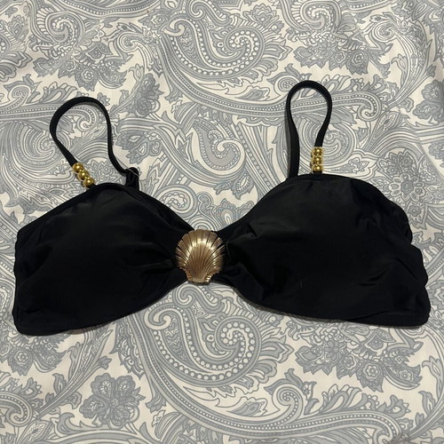 Swimwear top black with gold details new, covers M and L sizes