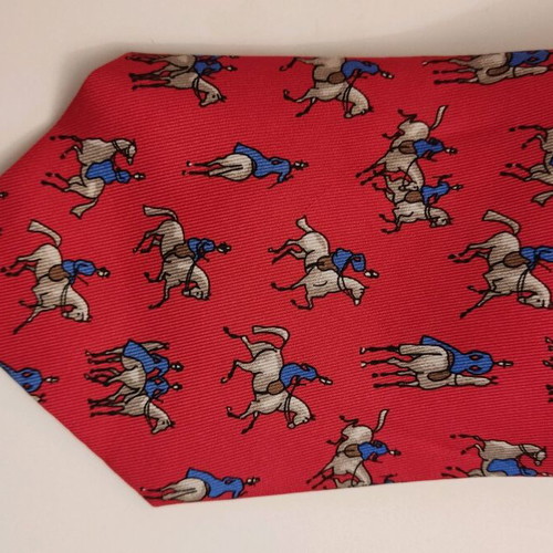 Hermes silk tie red like new, vintage