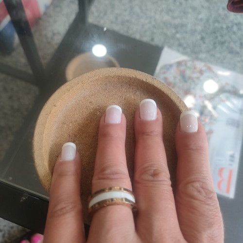 Steel ring size 56 like new, white and gold colors