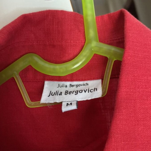 Julia Bergovich women's linen shirt new, red, sleeveless