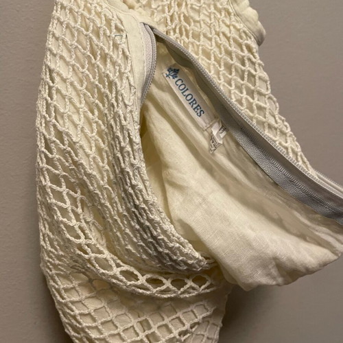 Fishnet bag Colores shoulder like new, white-sugar color