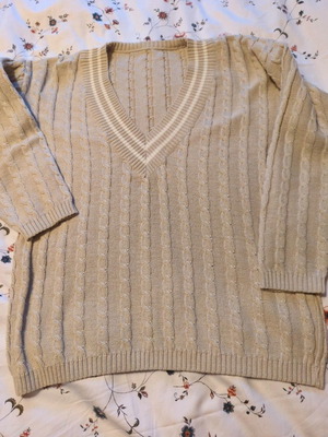 Knitted cotton blouse used, beige, size medium