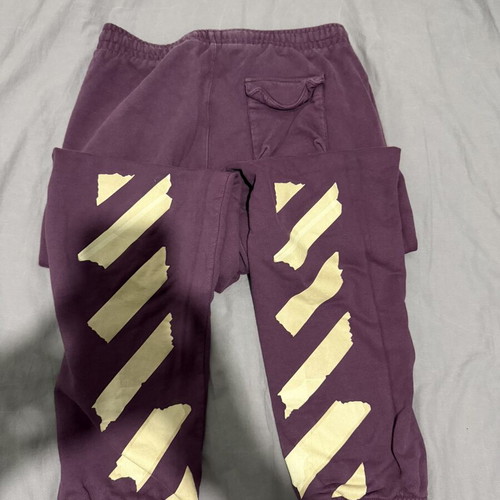 Off-White sweatpants used, size L, pink and purple