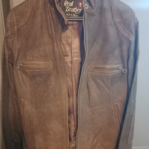Real leather jacket made in Turkey, like new, brown, size L