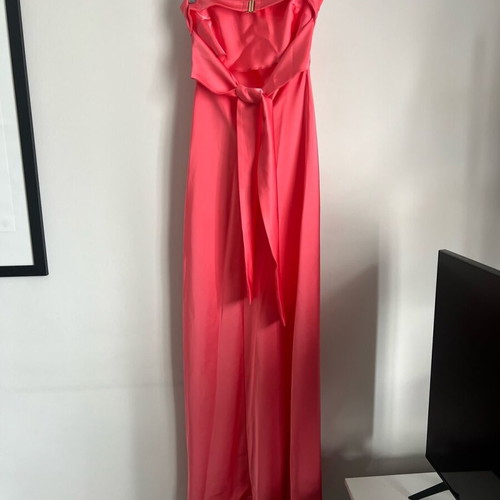 Iridescent pink dress like new, one size, strapless with ties