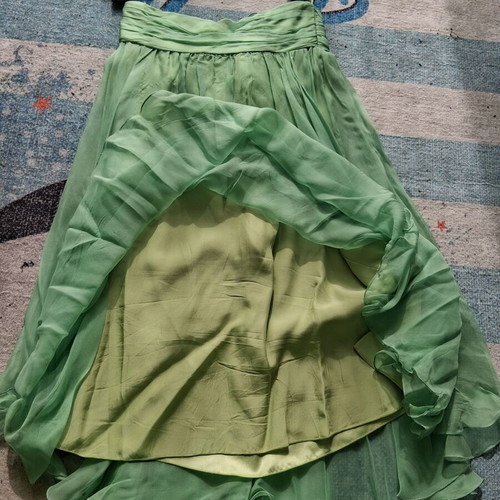 Kathy Heyndels dress used, small, light green, strapless