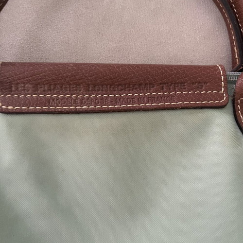 Longchamp Le Pliage Original handbag used, pastel celadon green