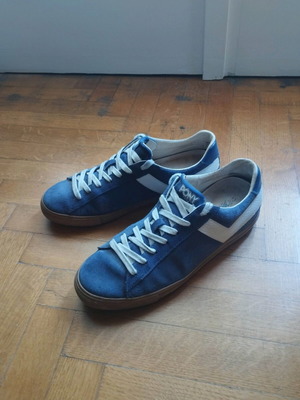 Pony sneakers used, size 42, blue and white, suede