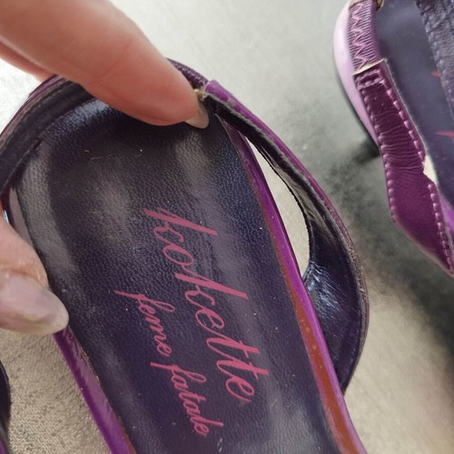 Purple kitten heels shoes size 36 like new