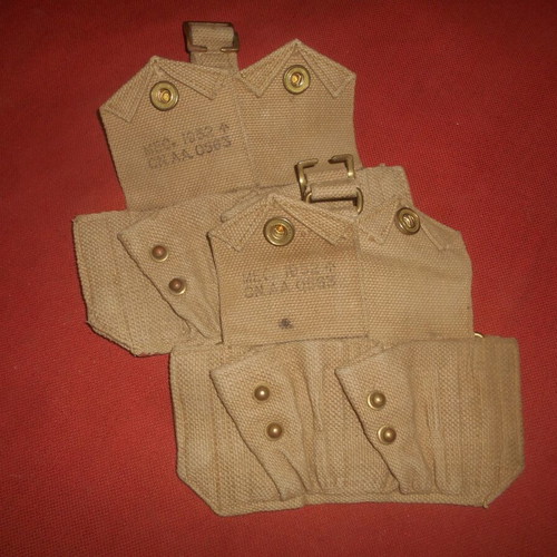 English Canvas Ammo Pouches for Lee-Enfield, New, 1952, Set of 2