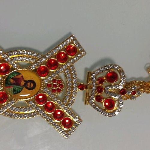 Archieratic engolpia new, two pieces with enamel gilded