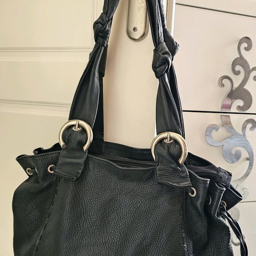 Leather shoulder bag used, very soft black leather