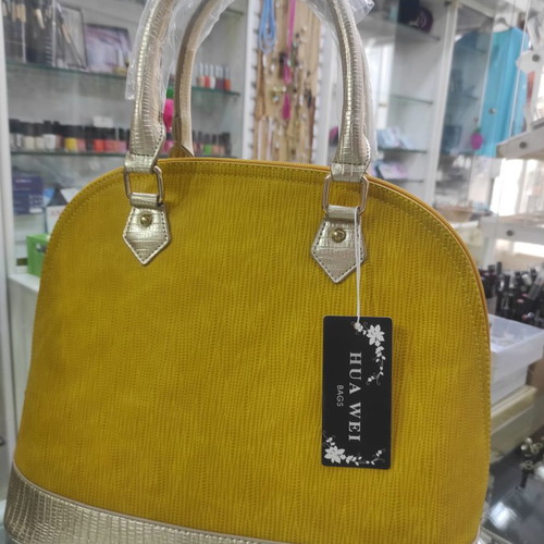 Premium mustard shoulder bag new with gold
