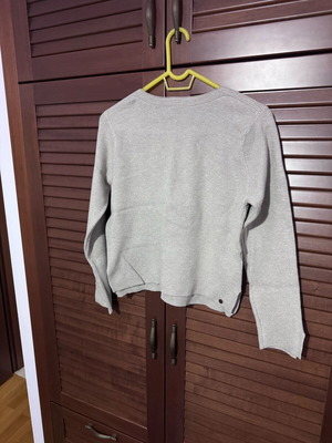 Beige BillCost blouse with wide neckline like new, size S