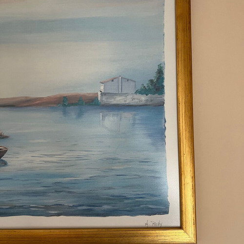 Set of two landscape frames with gold frames like new