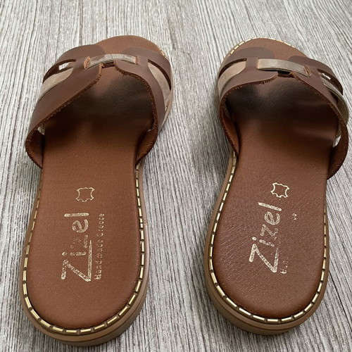 Zizel leather slippers used size 38 with soft insole and non-slip sole