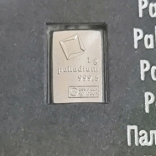 1g Palladium bar 999.5‰ Heraeus