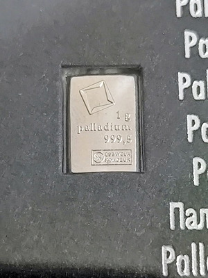 1g Palladium bar 999.5‰ Heraeus