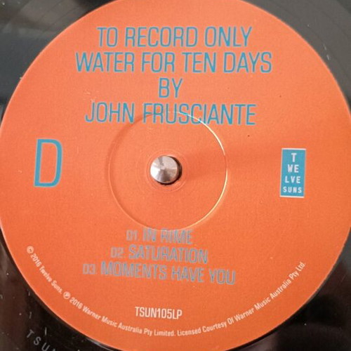 John Frusciante To Record Only Water for Ten Days 2xLP near mint