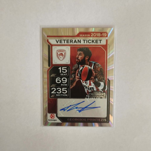 Georgios Printezis Panini Contenders EuroLeague 2025-2026 autograph card like new
