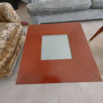 Solid coffee table with sandblasted glass 0.60x0.60