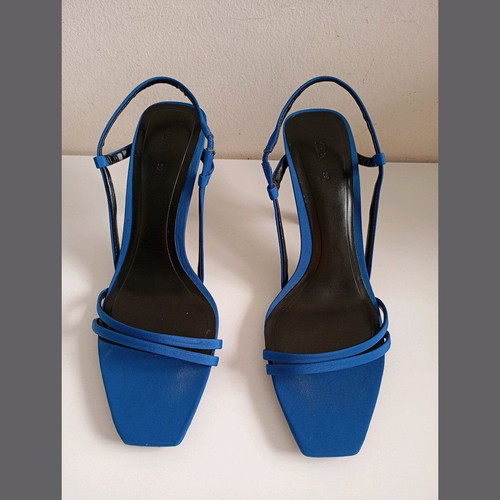 Zara satin women's sandals size 39 like new blue
