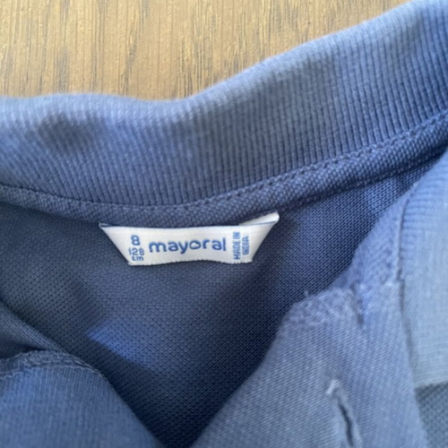 Mayoral boys' polo shirt and cargo shorts set like new, beige and blue
