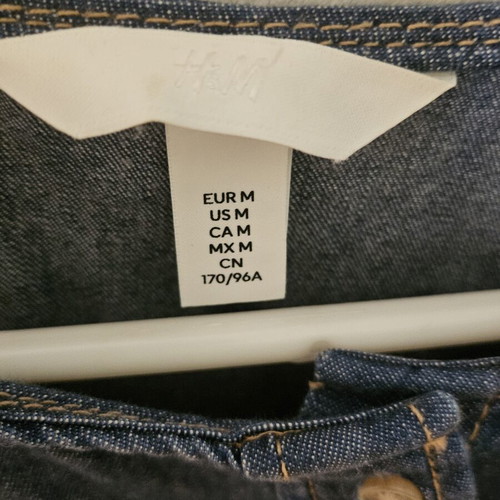 H&M denim shirt with puff sleeves, blue