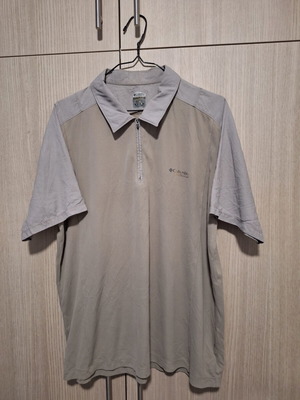 Columbia Titanium ανδρική μπλούζα polo με 1/4 φερμουάρ μεταχειρισμένη, μπεζ χακί