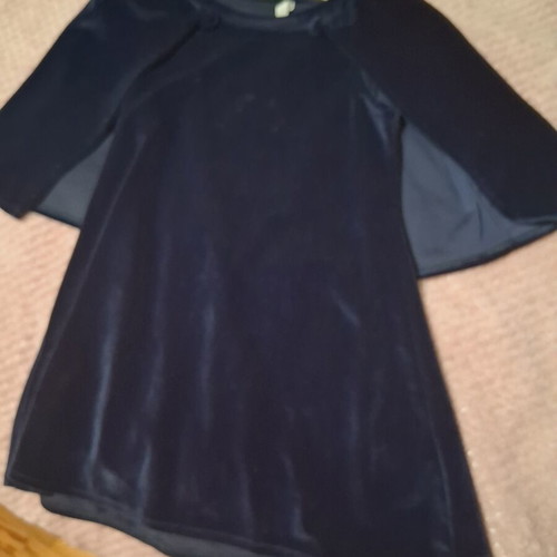 Velvet dress for girls 4 years old like new, Two In A Castle, navy blue with cape