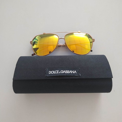 Dolce & Gabbana aviator sunglasses with yellow mirror lenses