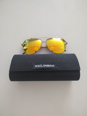 Dolce & Gabbana aviator sunglasses with yellow mirror lenses